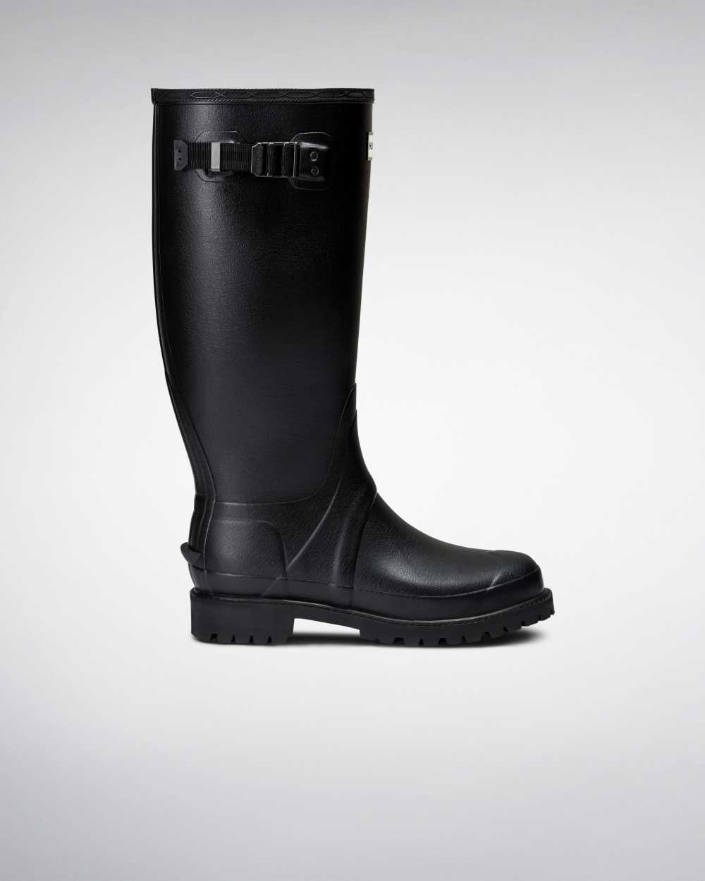 Hunter Men's Balmoral Wide Fit Tall Wellington Boots Black,SCIF90654